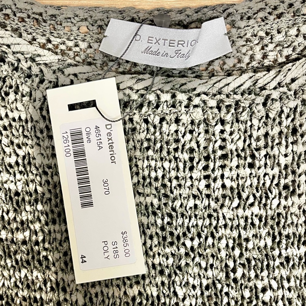 MADE IN ITALY • D. Exterior Olive Green Knit Top Size Large NEW - Picture 6 of 6